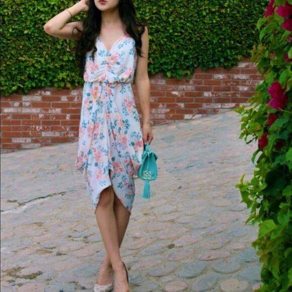 Anthropologie Paper Crown x Rifle Paper Co Halter Midi Dress Small - Picture 1 of 15